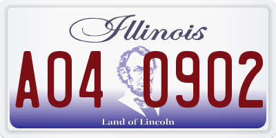 IL license plate A040902