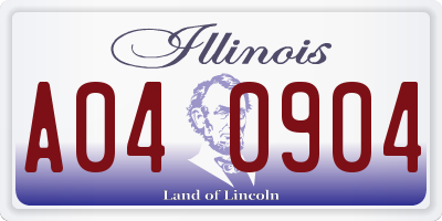 IL license plate A040904