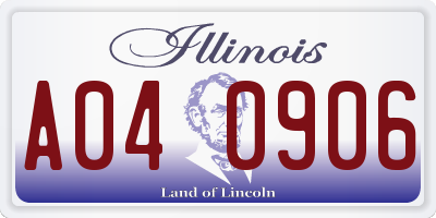 IL license plate A040906