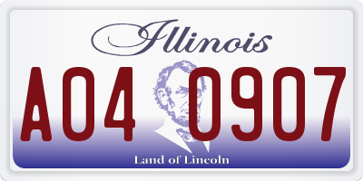 IL license plate A040907