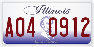IL license plate A040912