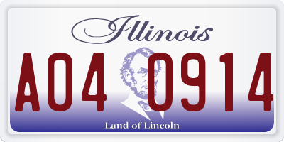 IL license plate A040914