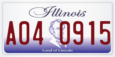 IL license plate A040915