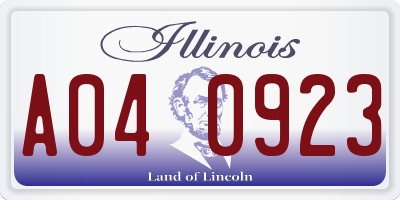 IL license plate A040923