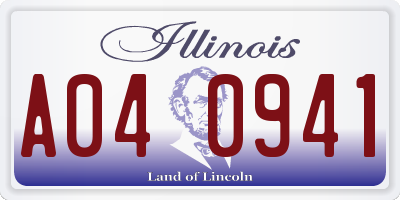 IL license plate A040941