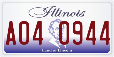 IL license plate A040944