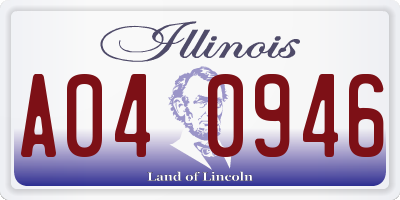 IL license plate A040946