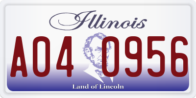 IL license plate A040956
