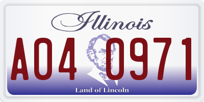 IL license plate A040971