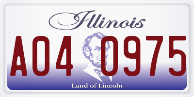 IL license plate A040975