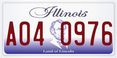 IL license plate A040976