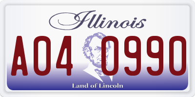 IL license plate A040990