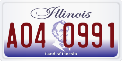 IL license plate A040991