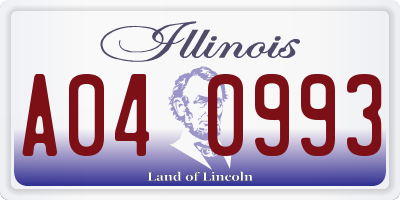 IL license plate A040993