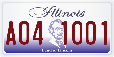 IL license plate A041001