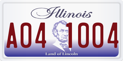 IL license plate A041004