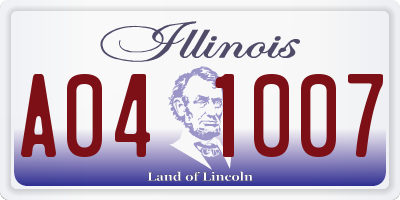 IL license plate A041007