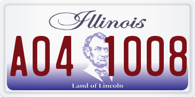 IL license plate A041008
