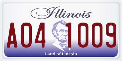 IL license plate A041009