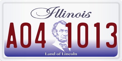 IL license plate A041013