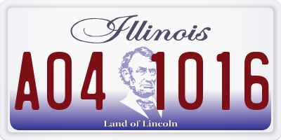 IL license plate A041016