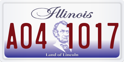 IL license plate A041017