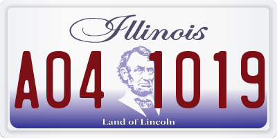 IL license plate A041019