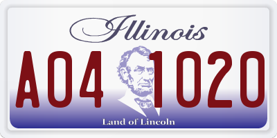 IL license plate A041020