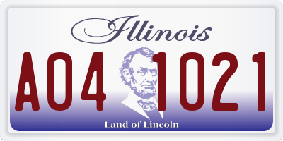 IL license plate A041021