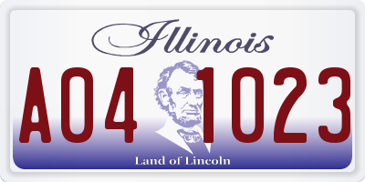 IL license plate A041023