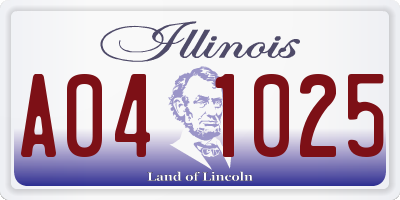 IL license plate A041025