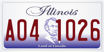 IL license plate A041026