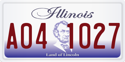 IL license plate A041027
