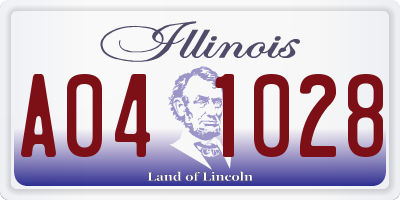 IL license plate A041028