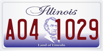 IL license plate A041029