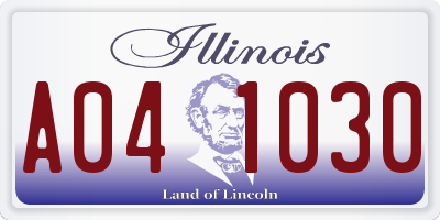 IL license plate A041030