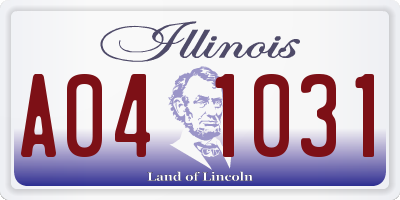 IL license plate A041031