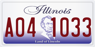 IL license plate A041033