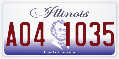 IL license plate A041035