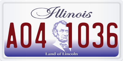 IL license plate A041036