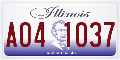 IL license plate A041037