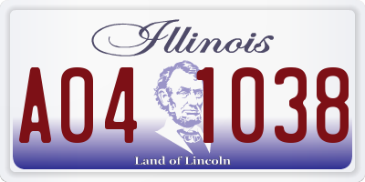 IL license plate A041038