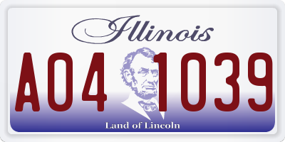 IL license plate A041039