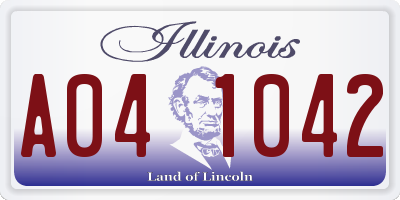 IL license plate A041042