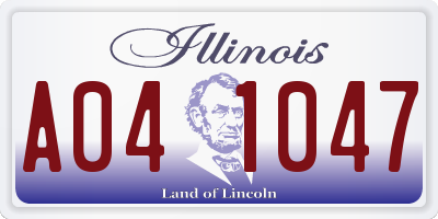 IL license plate A041047