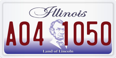 IL license plate A041050