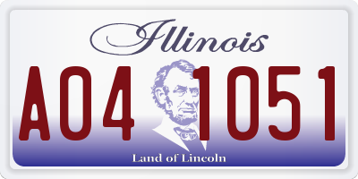 IL license plate A041051
