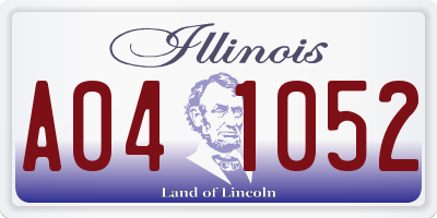 IL license plate A041052