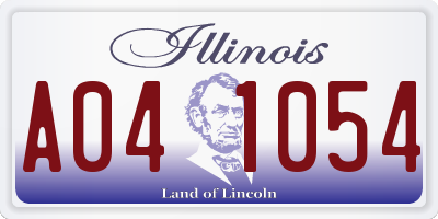 IL license plate A041054