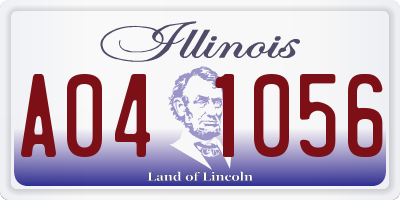 IL license plate A041056